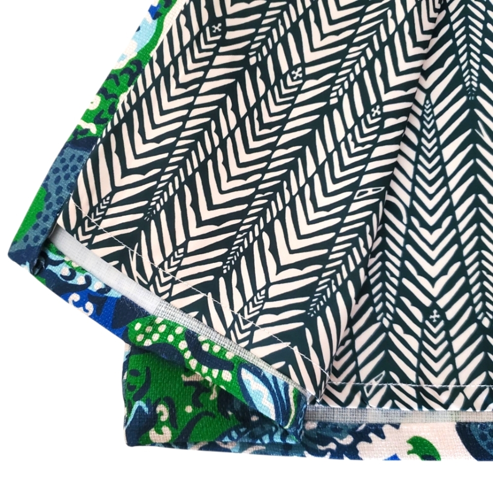 CK BRADLEY Sandpiper Green/Blue Art To Wear Open Front Lined Geometric Jacket XS - Picture 9 of 16